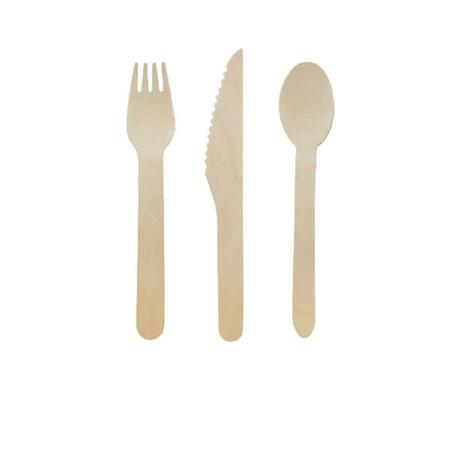 PACKNWOOD Wooden Cutlery 3 by 1 kit 210COUVB3K